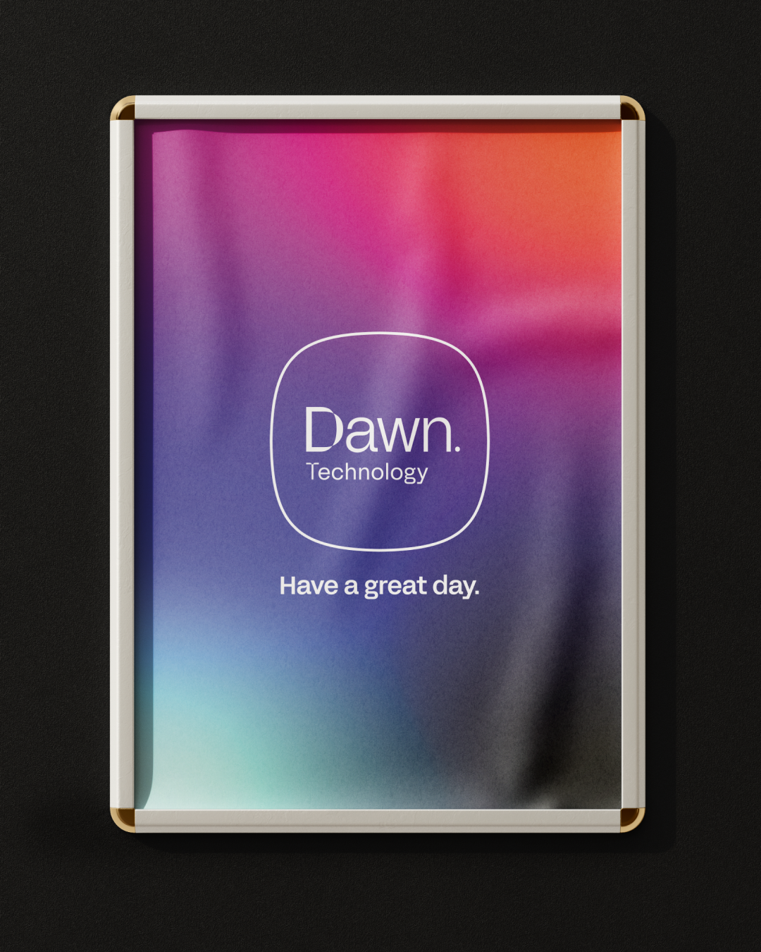 Enkele poster A3 met het logo van Dawn en de tekst "Have a great day."