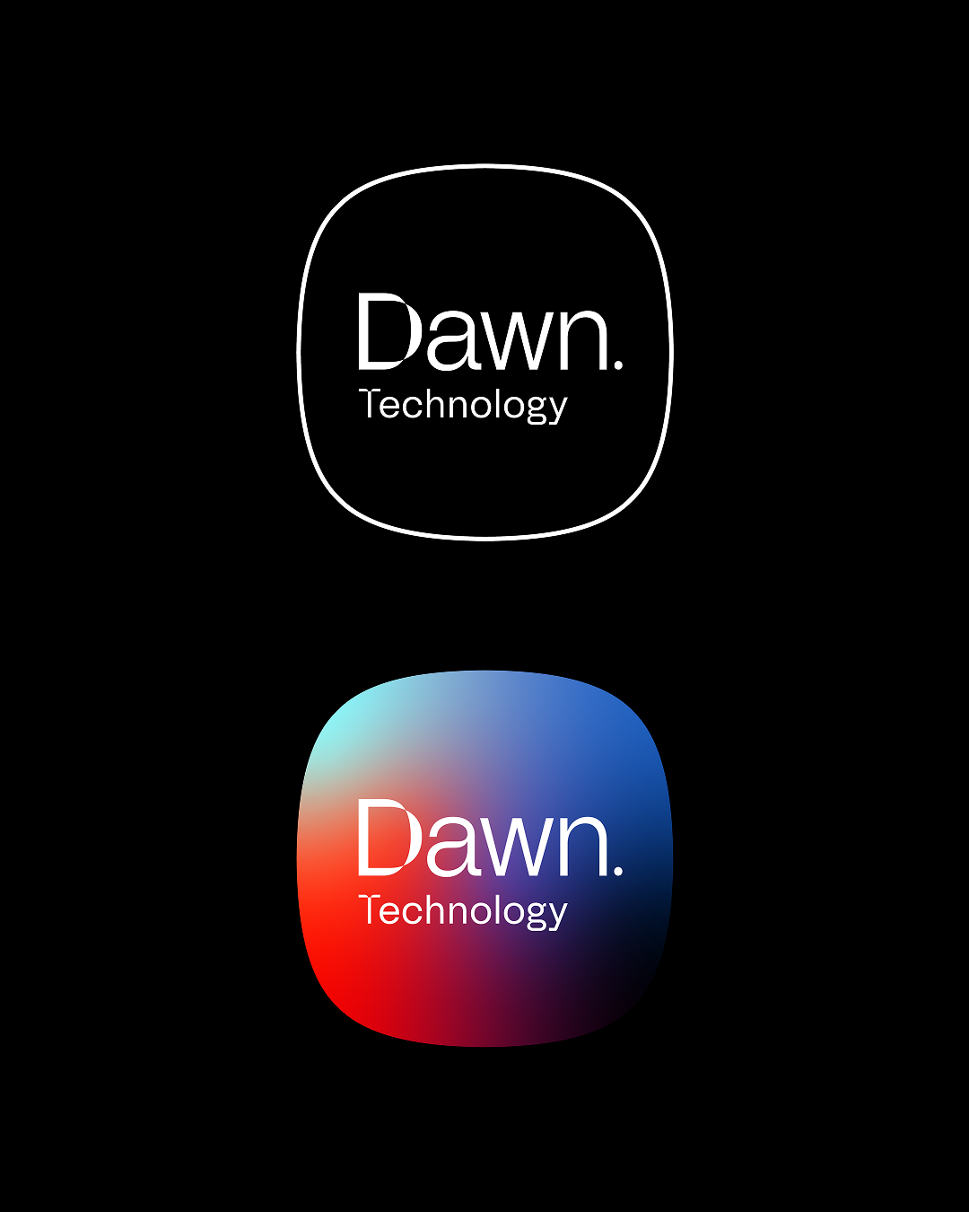 Twee keer Dawn Logo, een in kleur en een in outline